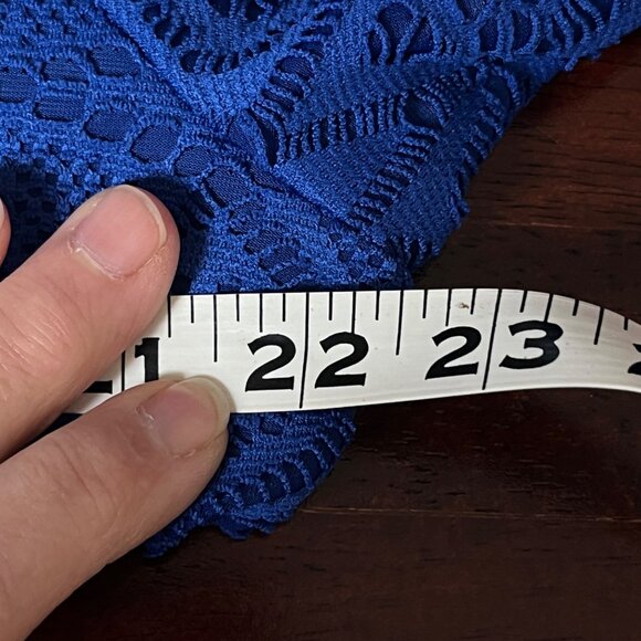 Ruby Rd Blue Lace Top XL Surplice Embellished Classic Career Office Semi Formal - Picture 10 of 11